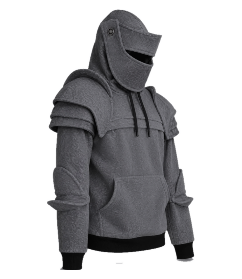 Sudadera Caballero Medieval con Capucha Armadura